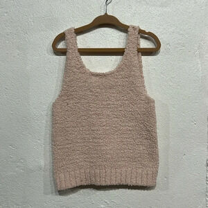 SKIMS Pink Fuzzy Kids Tank Top